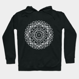 Mandala in White Hoodie